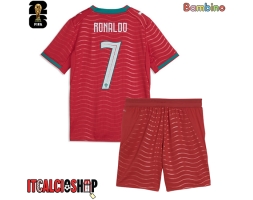 Portogallo Cristiano Ronaldo #7 Prima Maglia Bambino Mondiali 2026 Manica Corta (+ Pantaloni corti)